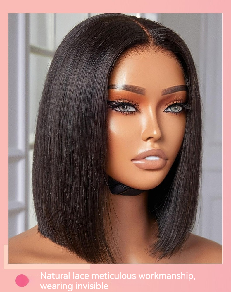 Step into the world of chic modernity with our full frontal lace Bob wig, offering a seamless and polished finish to enhance your overall hairstyle